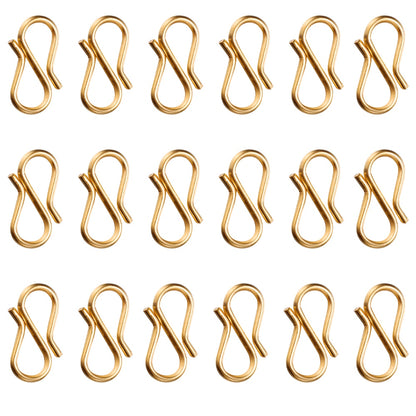 Gold S Shape End Clasps, 20pcs