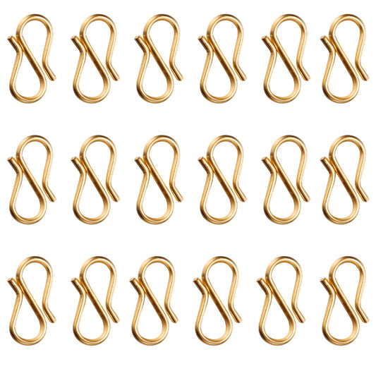 Gold S Shape End Clasps, 20pcs