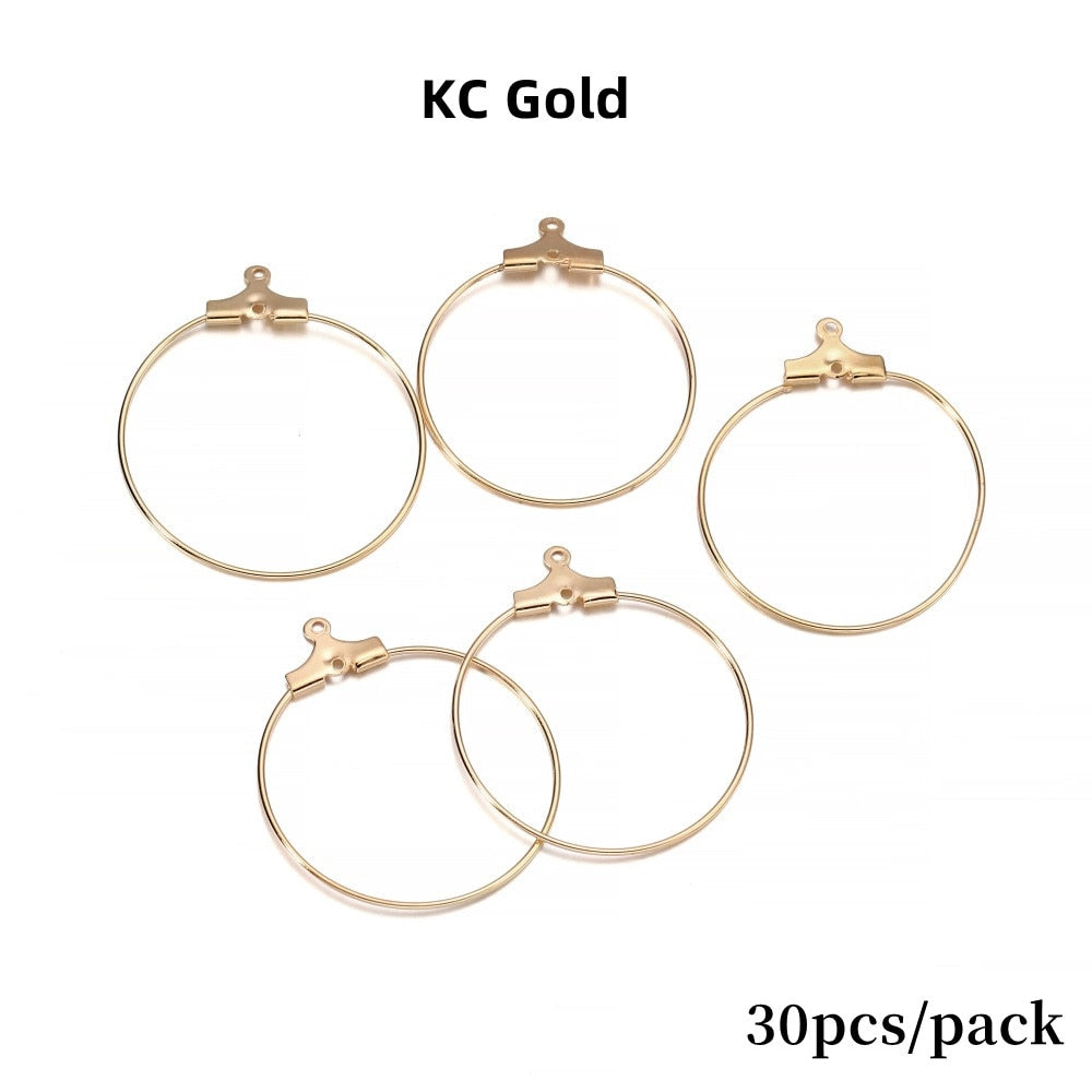 Boucles d'oreilles créoles suspendues à grand cercle de 20 à 40 mm, 10 à 50 pièces