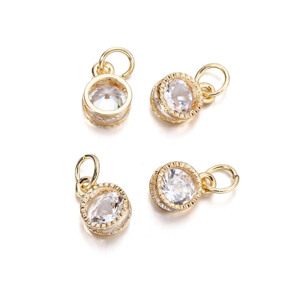 Breloques cœurs en strass, 10 pièces