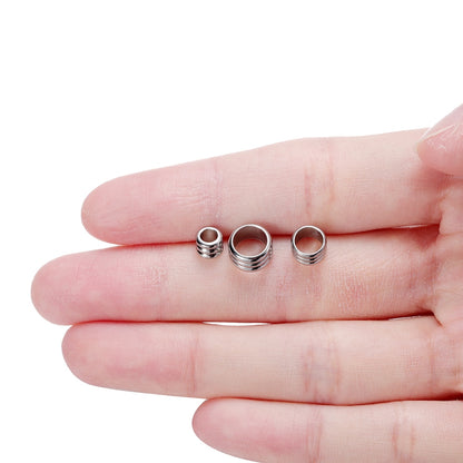 Big Hole Steel Spacers Beads 3-6mm, 20pcs