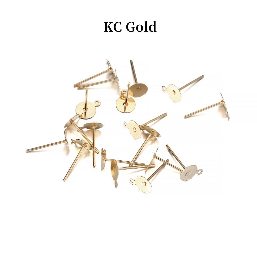 6-12 mm Stud Earring Blank Base, 200pcs