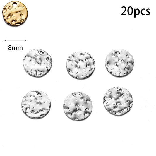 Stainless Steel Round Wrinkle Charms Pendant, 20-50pcs