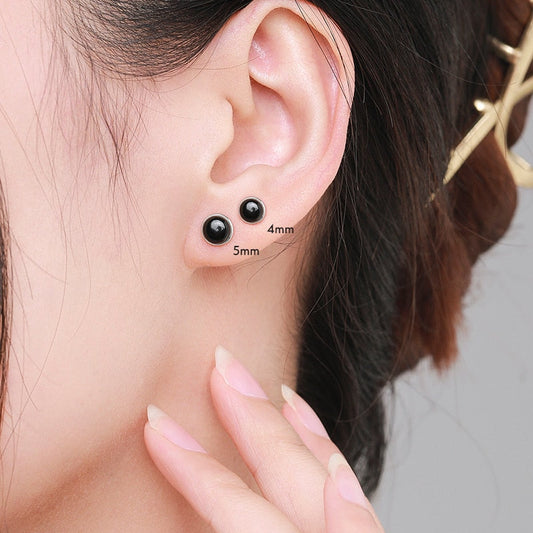 Ohrstecker aus schwarzem Achat