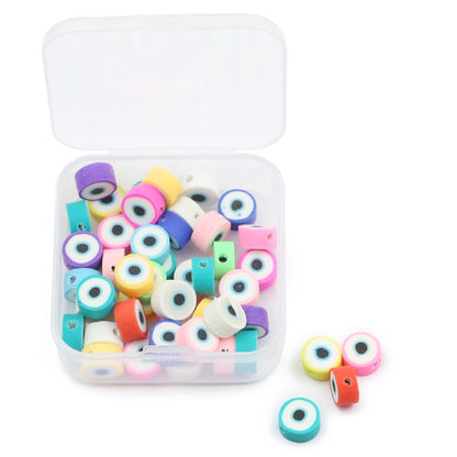 50pcs Eye Design Polymer Clay Beads DIY Kit