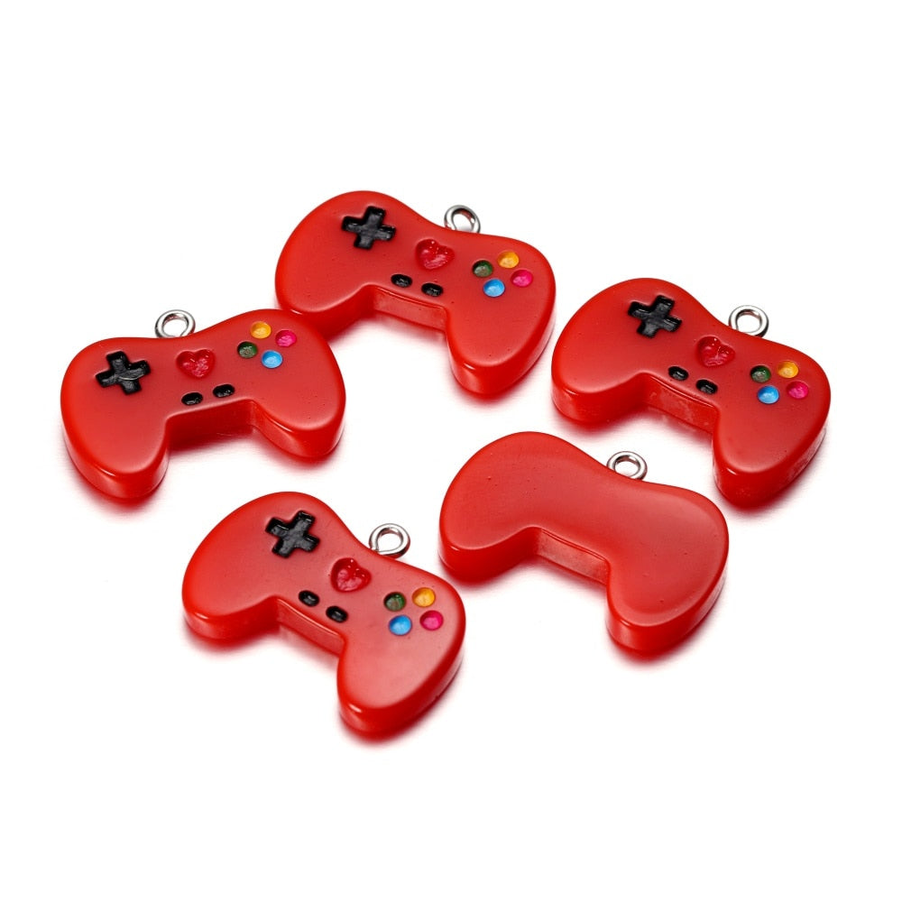 Bunte süße Gamepad-Harz-Anhänger, 10 Stück