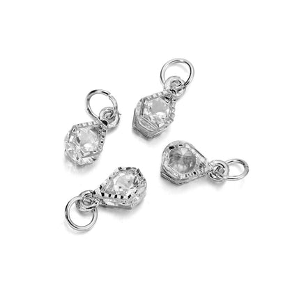 Breloques cœurs en strass, 10 pièces