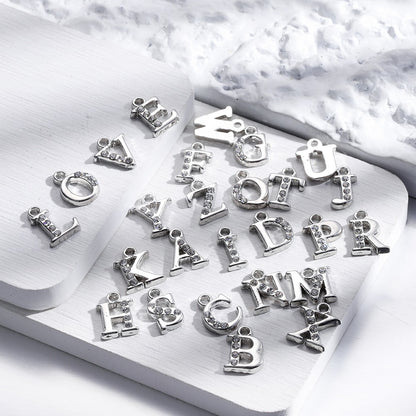 26 Stück Legierung eingelegte Strasssteine ​​AZ englische Buchstaben-Alphabet-Anhänger