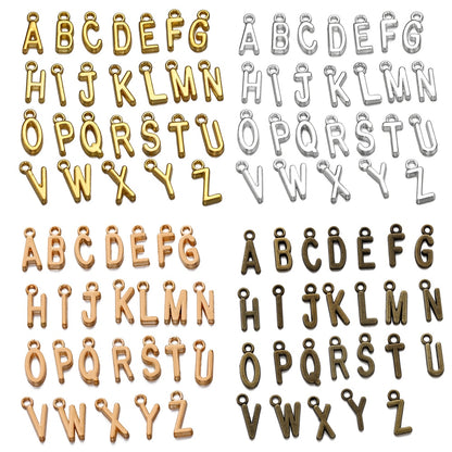 26 Stück 7 x 16 mm Legierung Alphabet AZ Buchstaben Charms Anhänger
