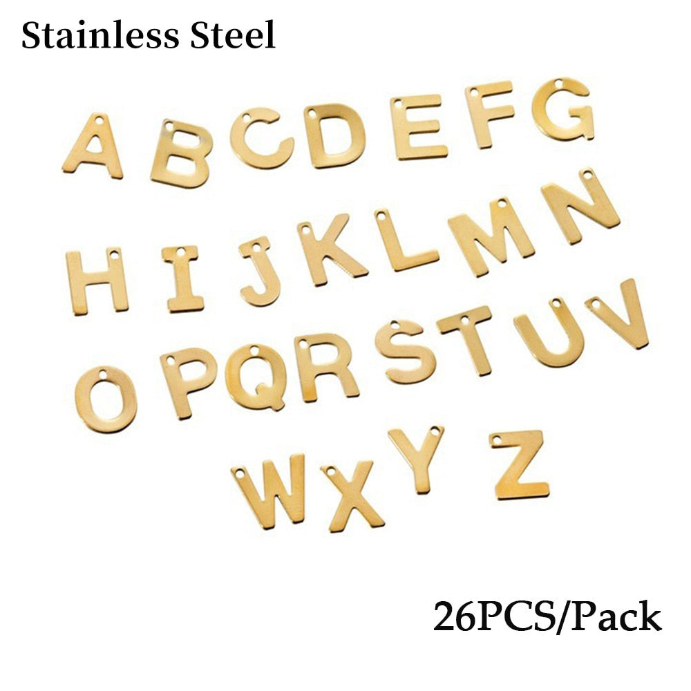 26 Stück Legierung eingelegte Strasssteine ​​AZ englische Buchstaben-Alphabet-Anhänger