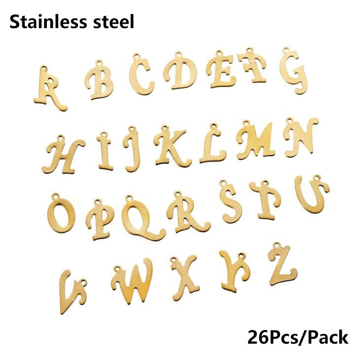 26 Stück Legierung eingelegte Strasssteine ​​AZ englische Buchstaben-Alphabet-Anhänger