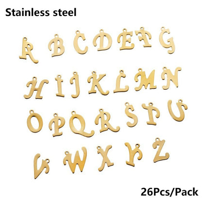 26 Stück Legierung eingelegte Strasssteine ​​AZ englische Buchstaben-Alphabet-Anhänger