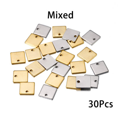 Stainless Steel Square Pendants Charms, 20-50pcs