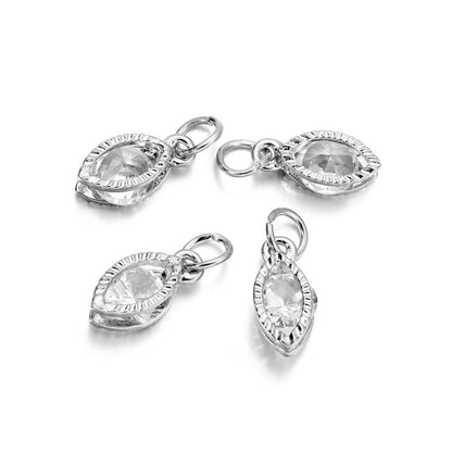 Breloques cœurs en strass, 10 pièces