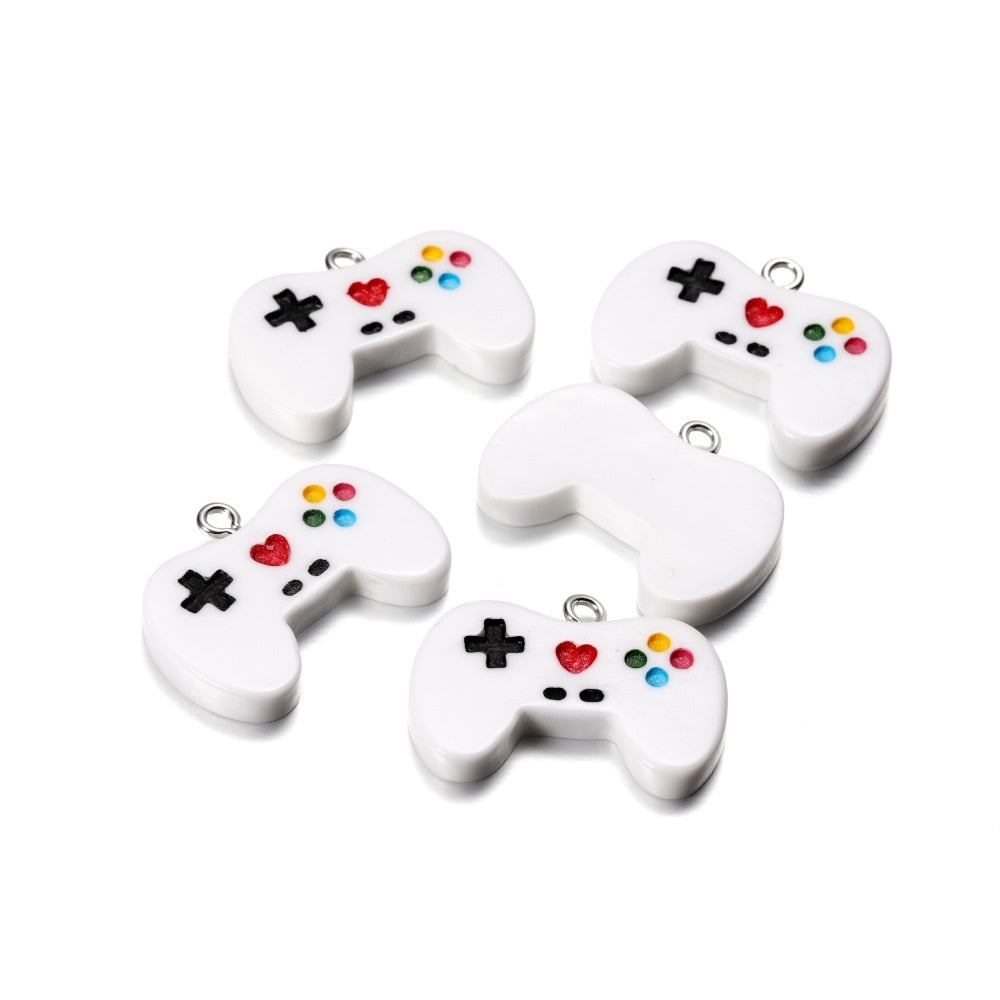 Bunte süße Gamepad-Harz-Anhänger, 10 Stück
