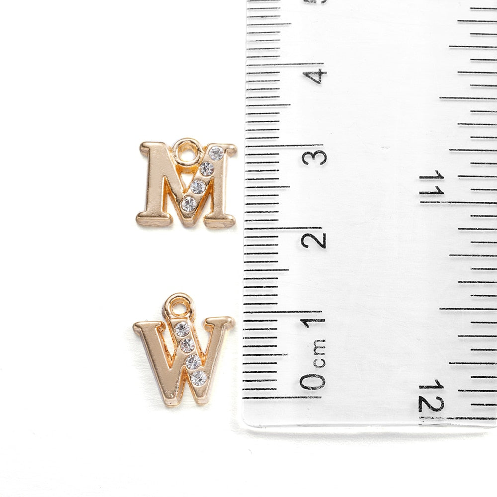 26 Stück Legierung eingelegte Strasssteine ​​AZ englische Buchstaben-Alphabet-Anhänger