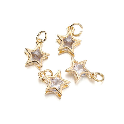 Breloques cœurs en strass, 10 pièces