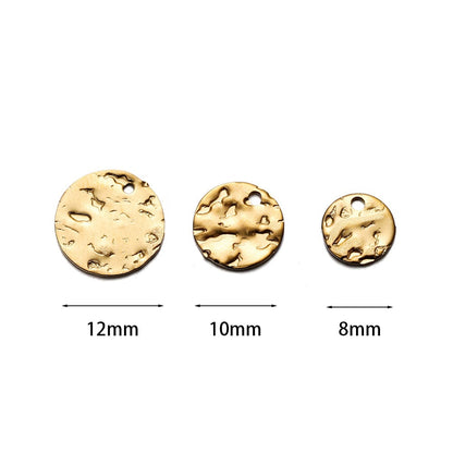 Runder Falten-Charms-Anhänger aus Edelstahl, 20–50 Stück