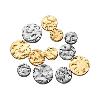 Runder Falten-Charms-Anhänger aus Edelstahl, 20–50 Stück