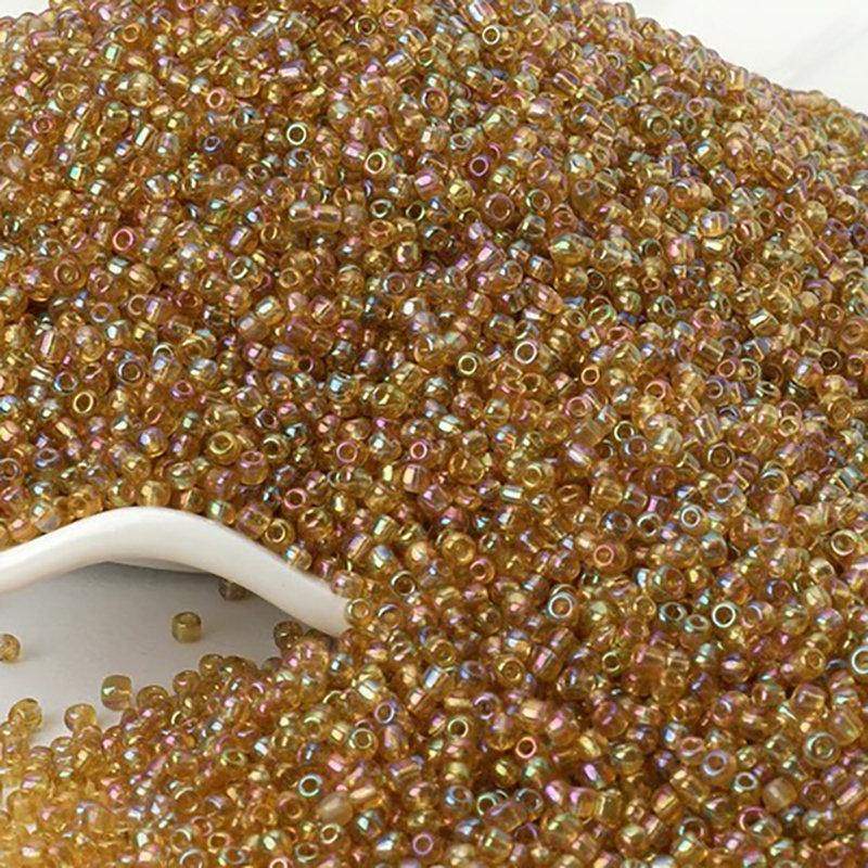 AB Brown toho japanese seed beads, 2mm 12/0  Miyuki Delica Transparen small glass beads, Austria round beads, Clear, 1000 pcs 