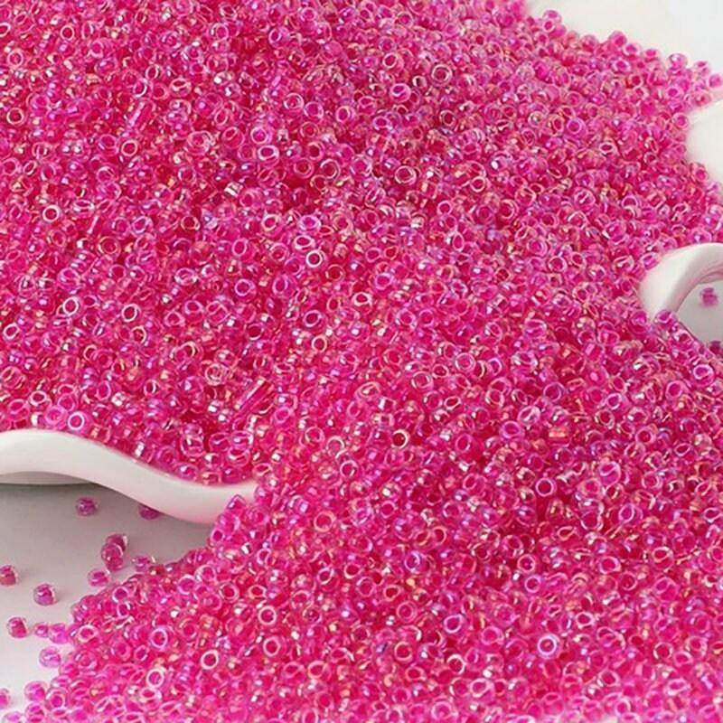 AB fuchsia Translucent Miyuki Delica seed beads, 2mm 12/0 preciosa japanese small glass beads, Iridescent Austria round beads, 1000pcs 