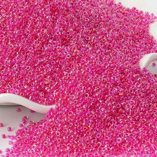 AB fuchsia Translucent Miyuki Delica seed beads, 2mm 12/0 preciosa japanese small glass beads, Iridescent Austria round beads, 1000pcs 