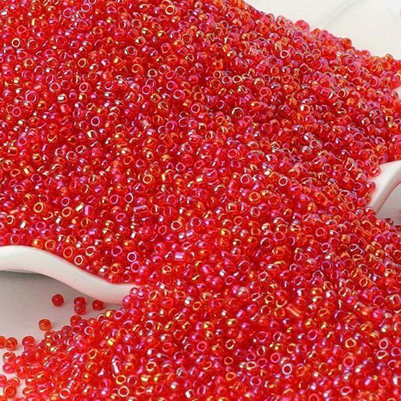 AB Red Translucent Miyuki Delica seed beads, 2mm 12/0 preciosa japanese small glass beads, Iridescent Austria round beads, 1000pcs 