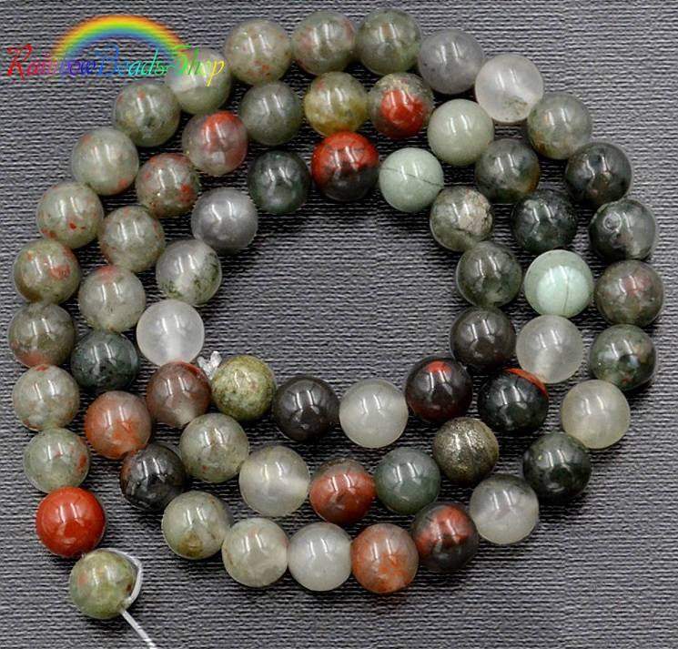 African Bloodstone Round Beads, size 6-12mm, 15.5'' inch strand 
