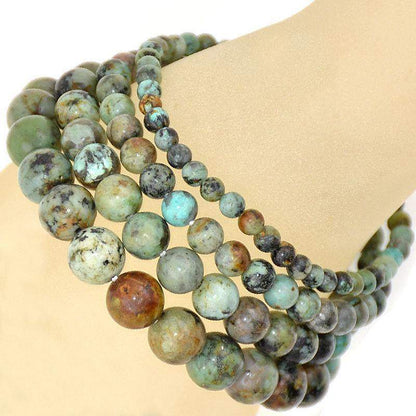 Stretch-Armband mit afrikanischen Türkis-Edelsteinen, 4–12 mm