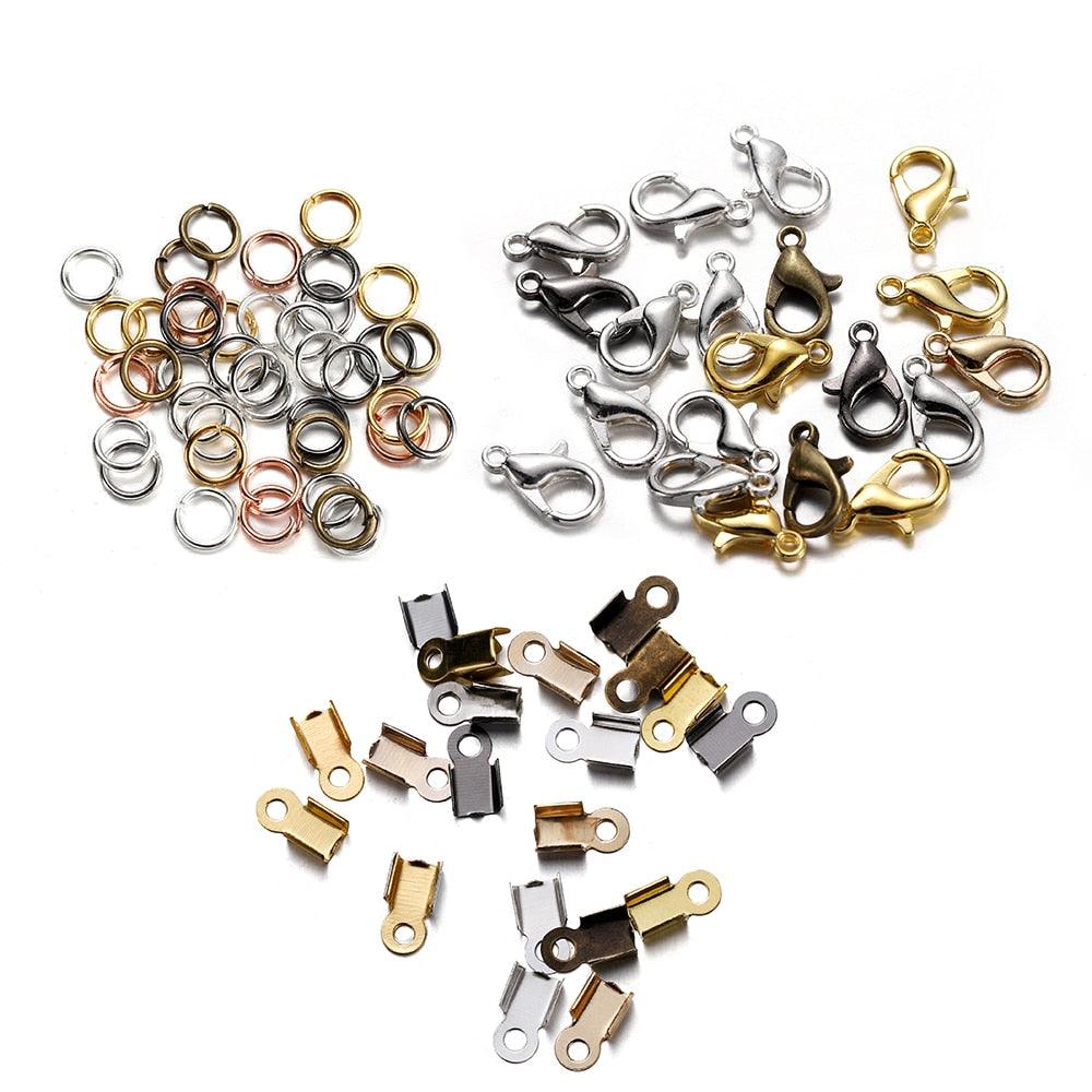 Alloy Lobster Clasp with Jump Rings, 80Pcs 