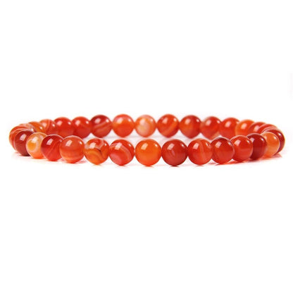 Bracelet extensible en agate cornaline, 4-12 mm 