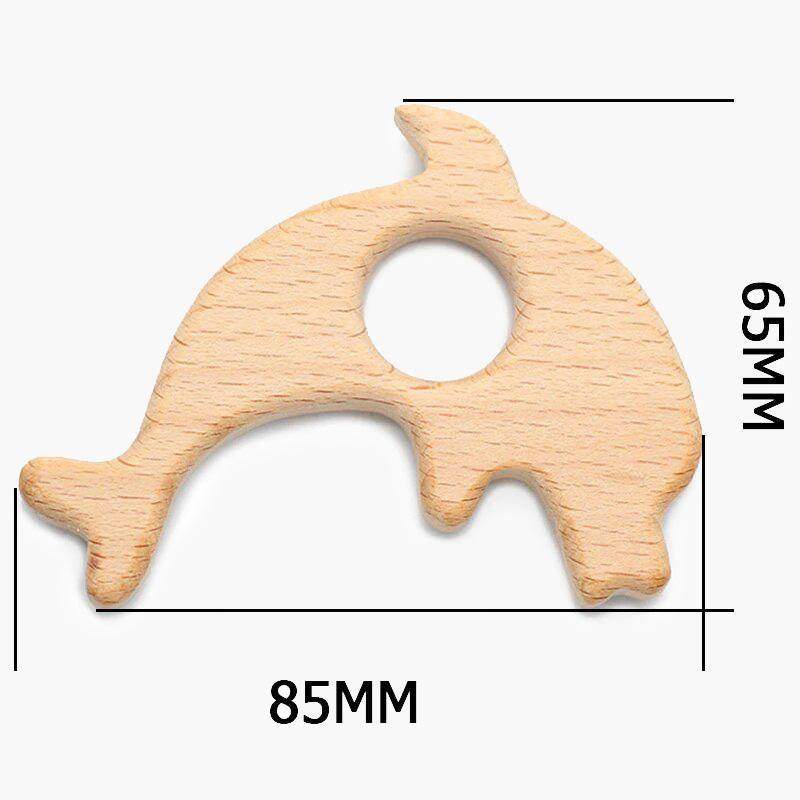 Baby Wooden Teethers beads, Natural Beech Wood, Animals Shape, Pacifier Newborn Toys Beads 