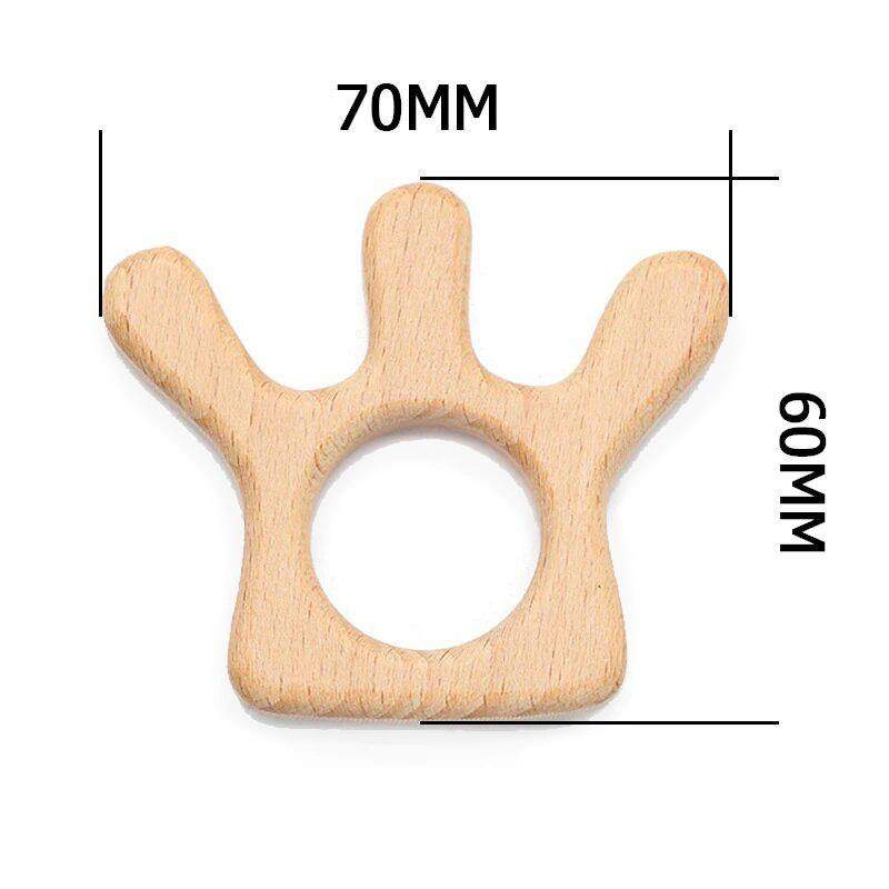 Baby Wooden Teethers beads, Natural Beech Wood, Animals Shape, Pacifier Newborn Toys Beads 