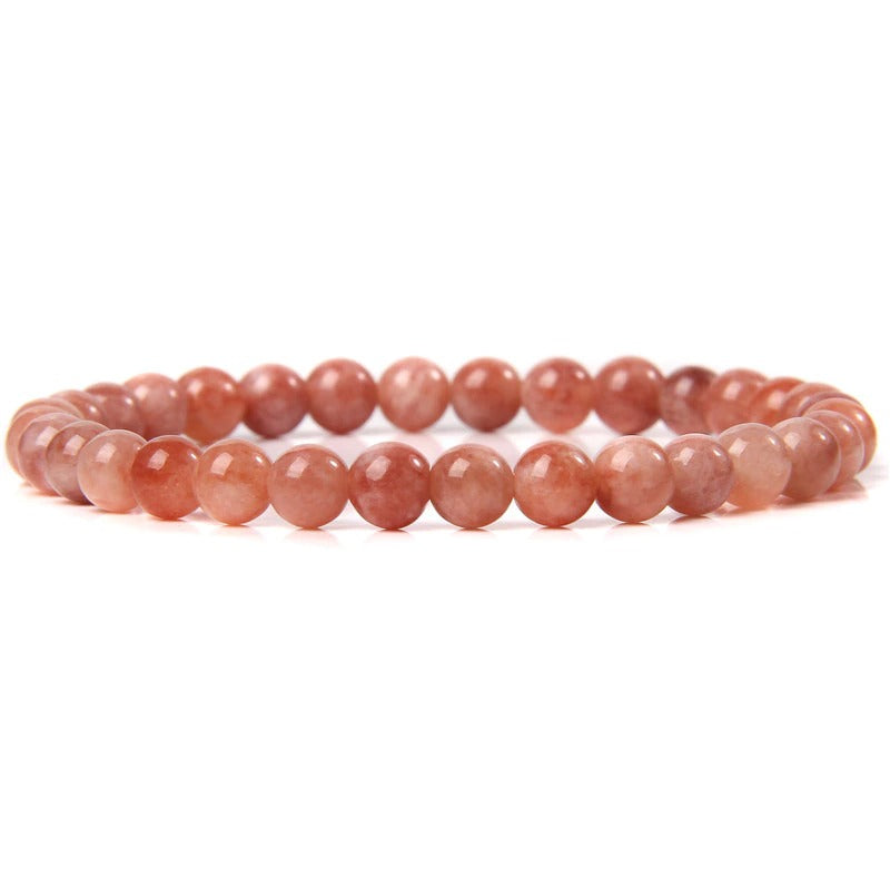 Sunstone gemstone stretch bracelet, 6-12mm