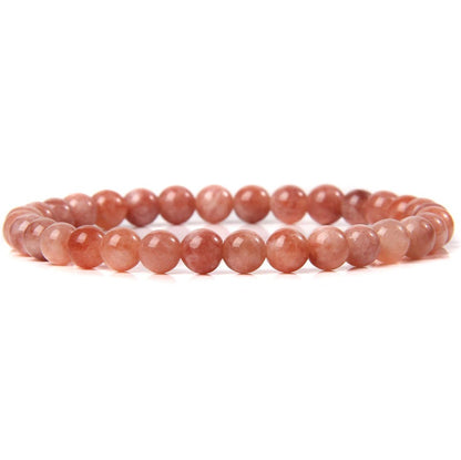 Sunstone gemstone stretch bracelet, 6-12mm