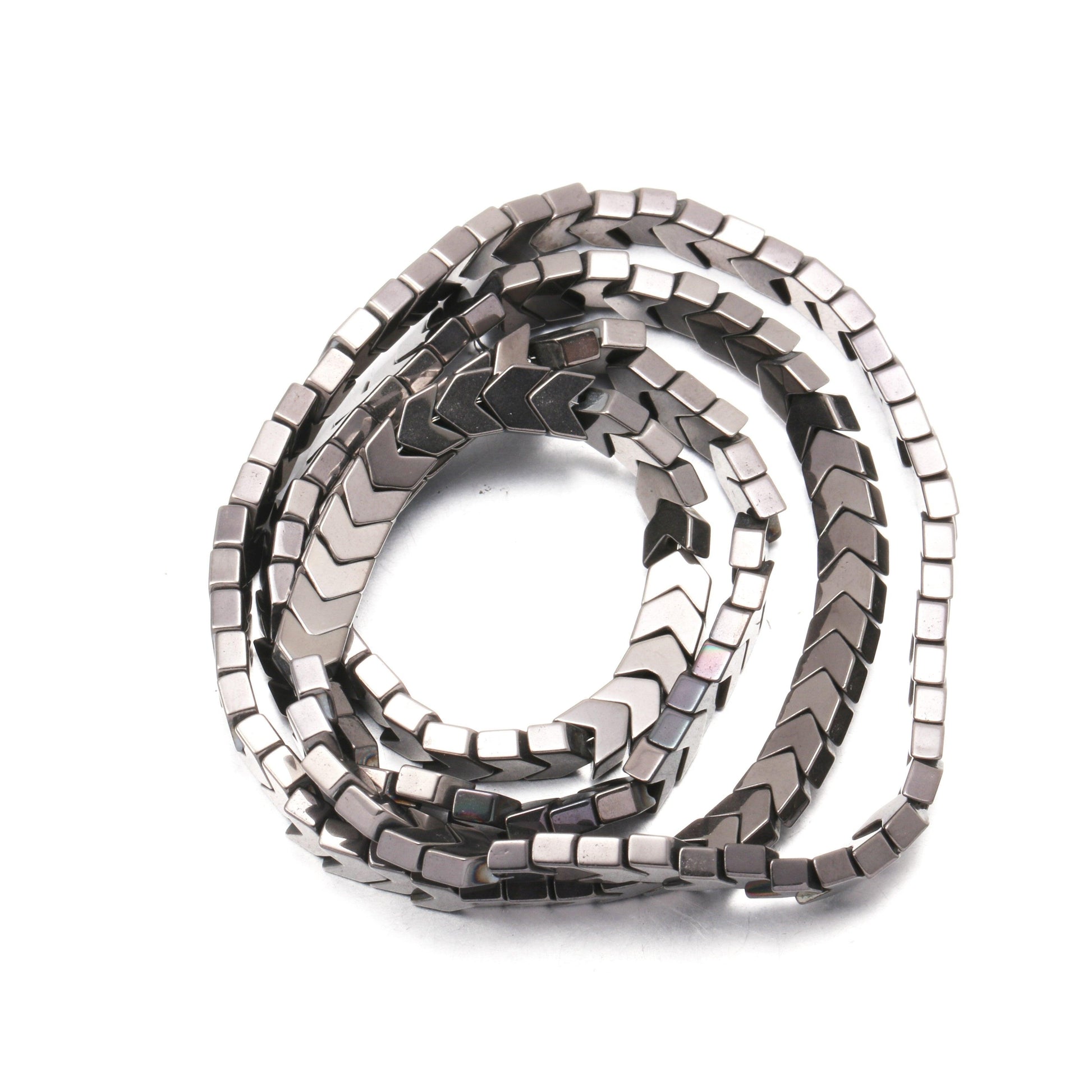 Black V Shape Arrowheaded Hematite Beads, 2x4x6mm, 16'' strand 