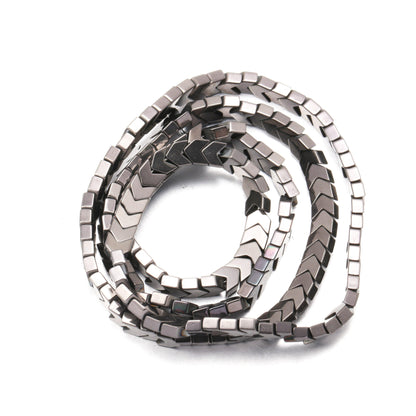 Black V Shape Arrowheaded Hematite Beads, 2x4x6mm, 16'' strand 