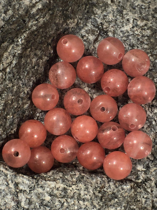 Cherry Quartz beads, Wholesale Gemstone Beads, Round Natural Stone Jewelry Beads, 4mm 6mm 8mm 10mm 12mm 5-200pcs 
