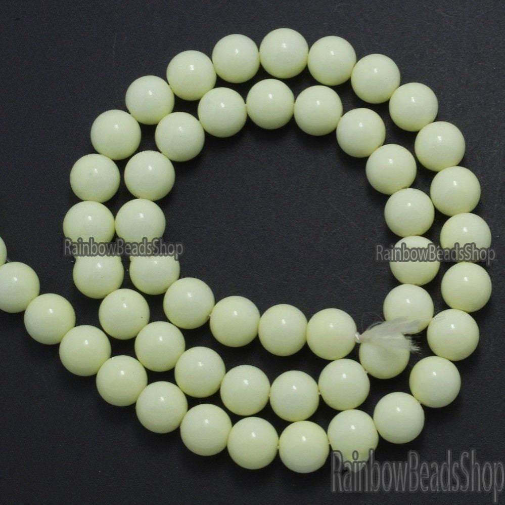 Cream Coated Czech Glass Pearl Smooth Round Beads, 4-16mm 