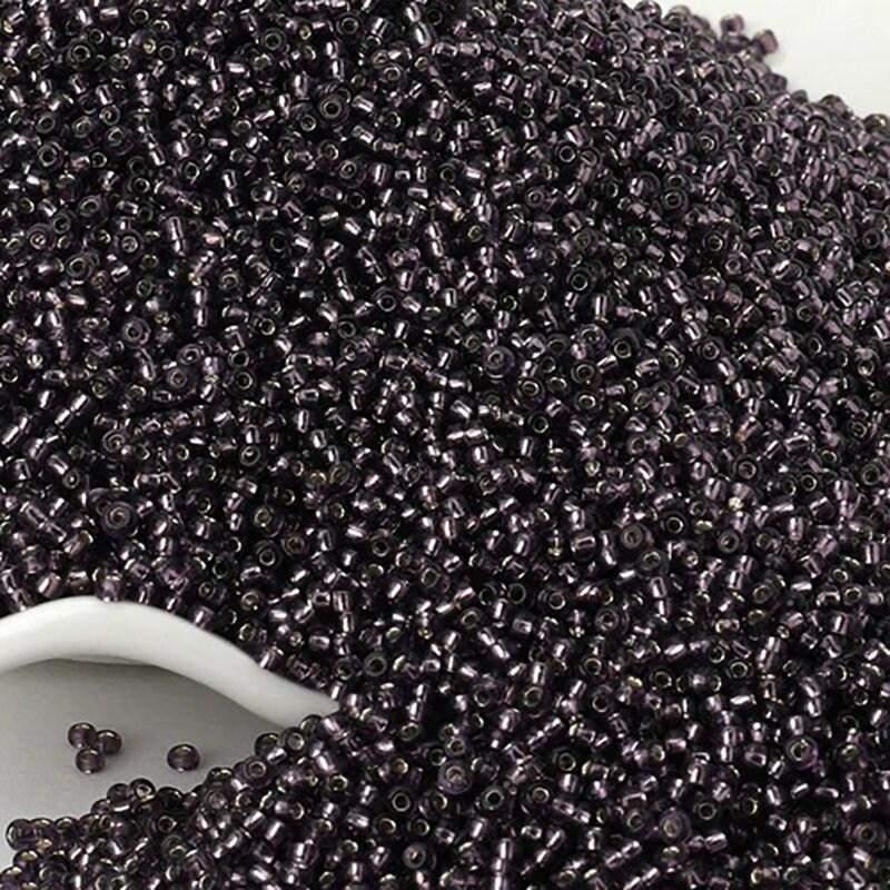 Dark gray Lined Miyuki Delica seed beads, 2mm 12/0 preciosa japanese small glass beads, Iridescent Austria round beads, 1000pcs 