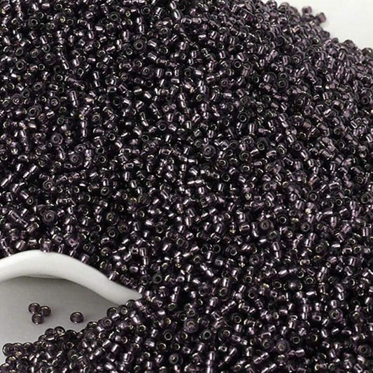 Dark gray Lined Miyuki Delica seed beads, 2mm 12/0 preciosa japanese small glass beads, Iridescent Austria round beads, 1000pcs 