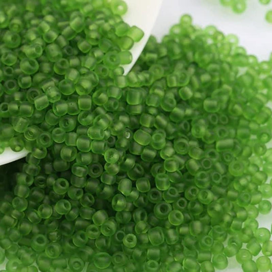 Emerald Matte Miyuki Delica Seed Beads, Frosted preciosa 2mm 12/0 glass round Austria toho beads, 1000pcs 
