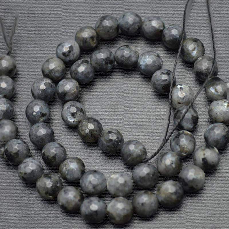 Faceted larvikite Labradorite Round 4-12mm Beads, Round Gemstone, 15.5'' strand 