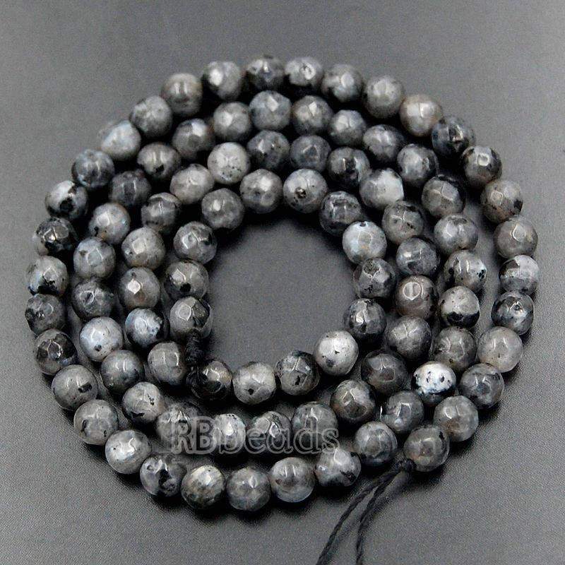 Faceted larvikite Labradorite Round 4-12mm Beads, Round Gemstone, 15.5'' strand 
