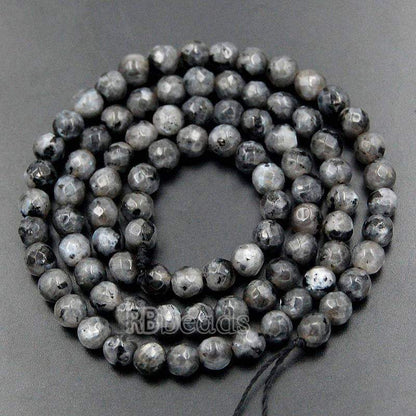 Faceted larvikite Labradorite Round 4-12mm Beads, Round Gemstone, 15.5'' strand 
