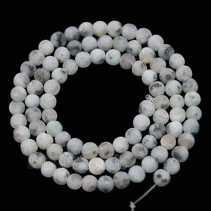 Frosted Matte lotus Kiwi Jasper Beads, Round  4-10mm, 15.5 strand 