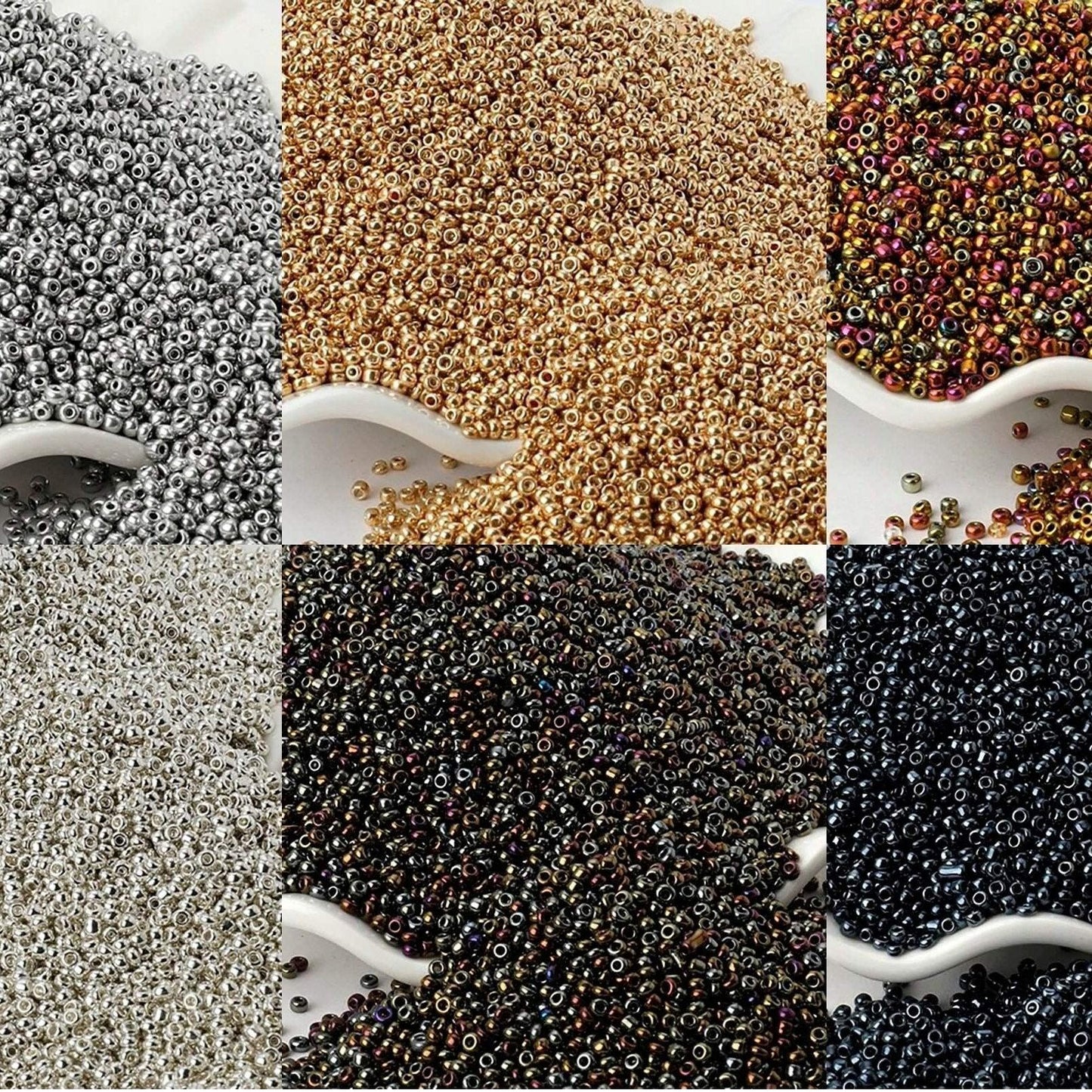 Galvanized metallic round wholesale seed beads, wholesale toho delica beads, 2mm best Dark color selection 