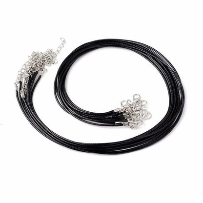 Genuine leather Necklace Cord, Thread Silver Plated Lobster Clasp, 2mm 3mm round rope 