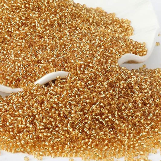 Gold Lined Tiny Miyuki Delica seed beads, 2mm 12/0 charlotte japanese preciosa rocaille beads round small glass, 1000pcs 