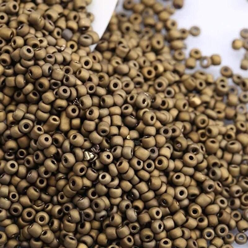 Gold Matte Miyuki Delica Seed Beads, Frosted preciosa 2mm 12/0 glass round Austria toho beads, 1000pcs 